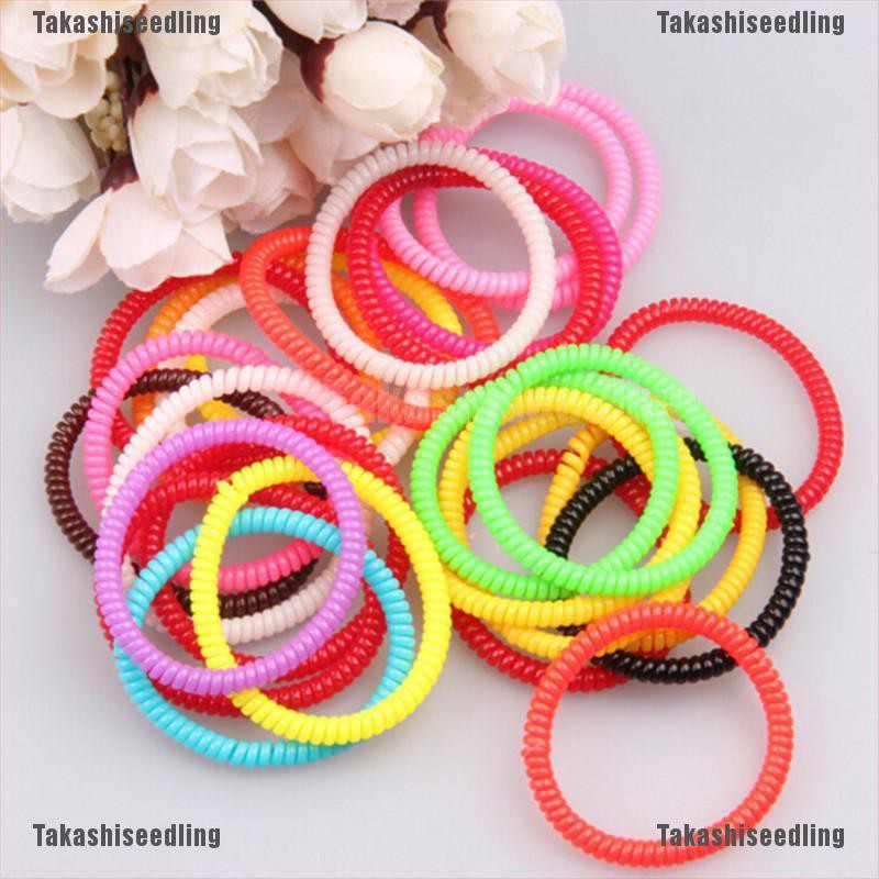 Set 10 dây cột tóc lò xo nhiều màu sắc dễ thương