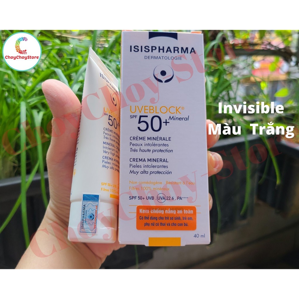 [TEM CTY] ISIS PHARMA Uveblock SPF50 Mineral Cream 40 mL - Kem chống nắng dành cho da thường