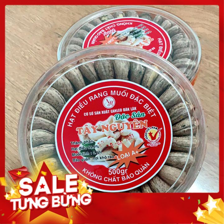 Hạt điều rang muối loại 1  hộp 500g, hương vị thơm ngon không hôi dầu