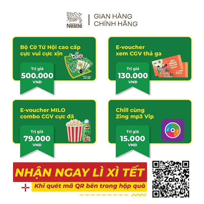 [Tặng cờ tứ hội Tết] Thùng 24 hộp sữa lúa mạch Milo Teen (24 x 210ml)