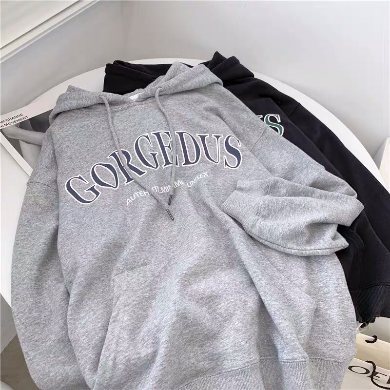 Hoodie Nam Nữ Chữ GORGED Uniex Oversize Form Rộng Mũ To Tay Bồng Uzzlang Quảng Châu