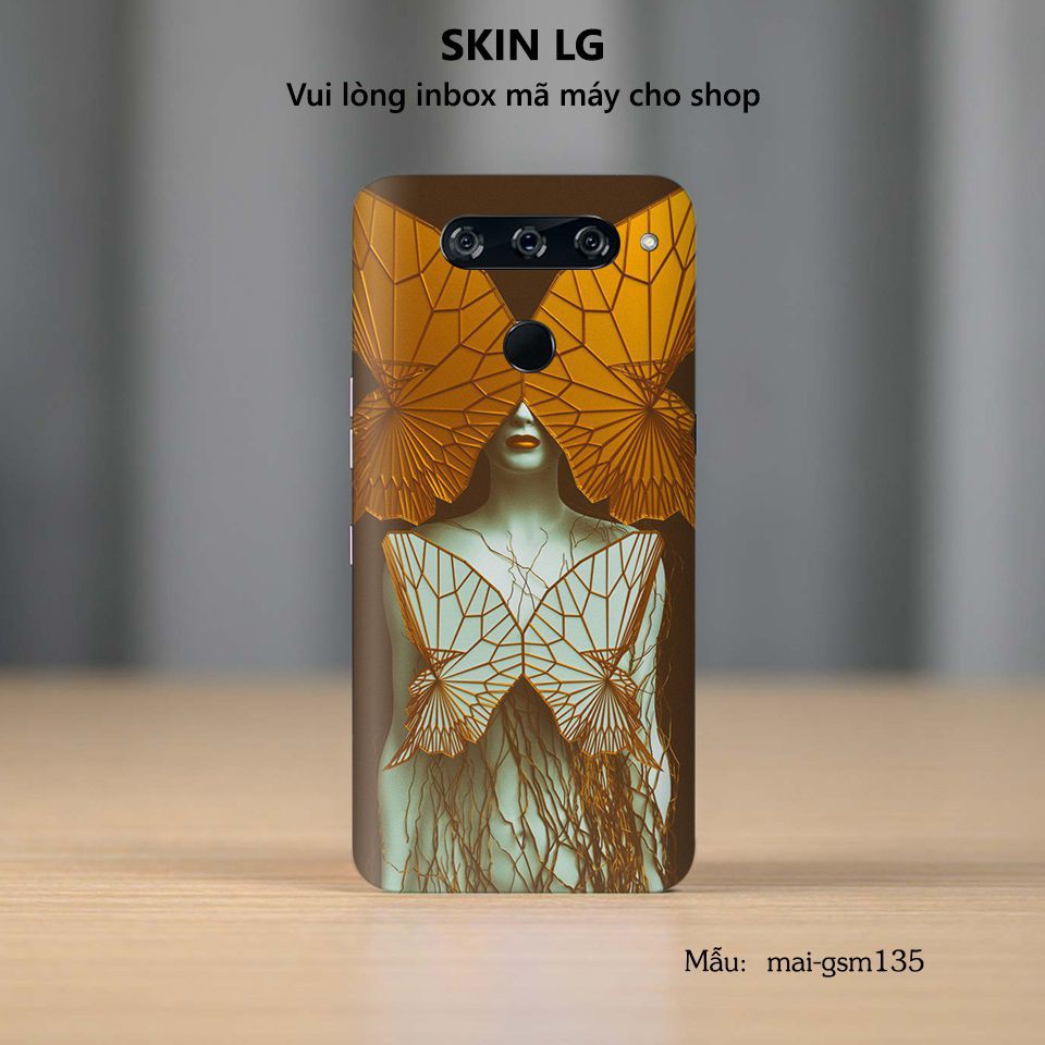 Miếng dán skin cho các dòng điện thoại LG G7 - G8 - G6 in hình giả sơn mài nhiều màu sắc