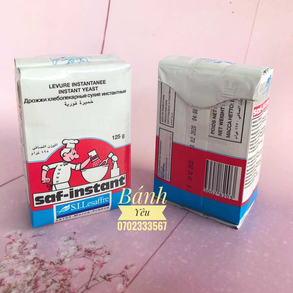 Men lạt PHÁP hiệu Saf-instant 125g - Men nở làm bánh mì, pizza