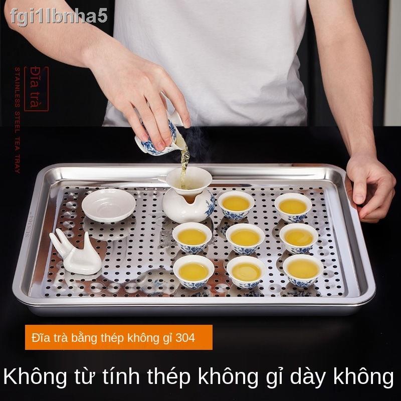 Khay trà inox 304 đựng nước gia đình nhỏ gọn đơn giản bộ bàn đặt