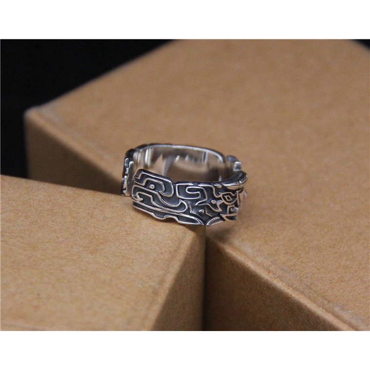 Nhẫn nam nữ tròn Unisex màu bạc Thời trang PUN chất liệu Titan đẹp đơn giản - Nhẫn Yang Ring