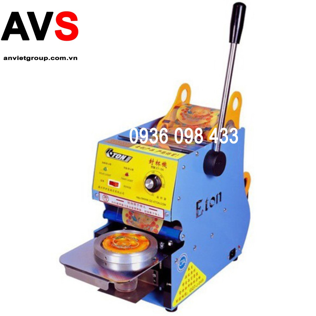 Máy dán ép dập đậy đóng nắp miệng ly cốc hộp Eton D7 An Việt (ET-D7) Ép ly trà sữa, nước ép, cafe, sinh tố, canh...