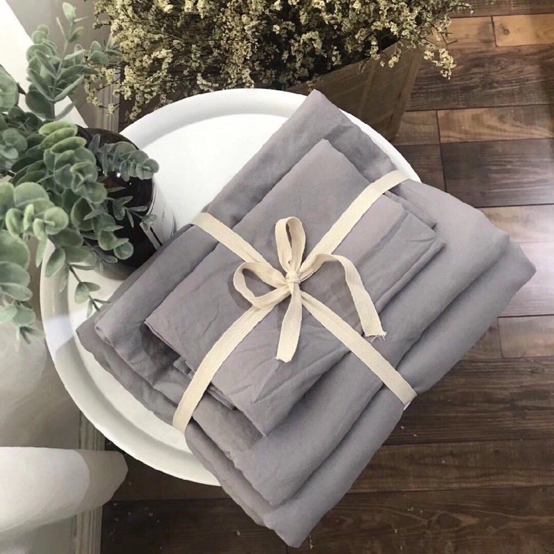 Bộ chăn ga Đũi trơn - Taci House