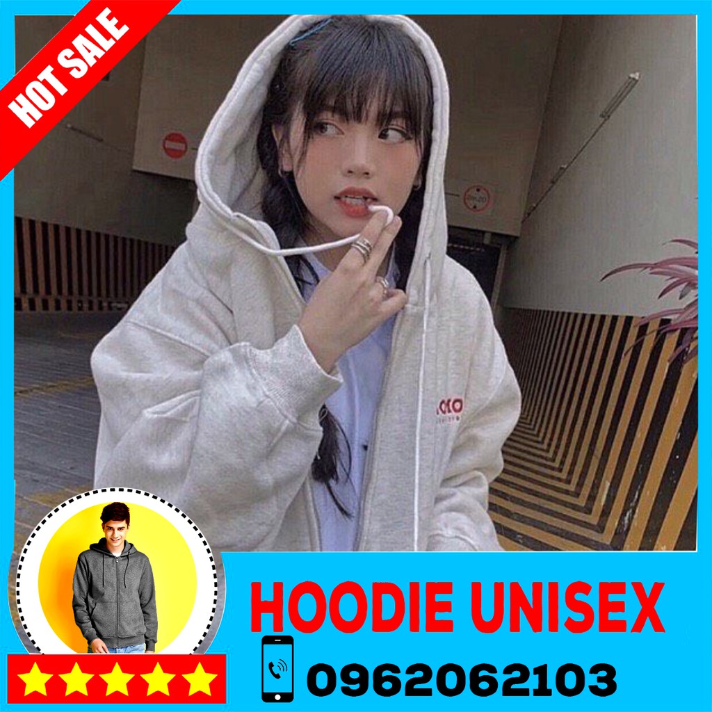 (HOOIDE) Áo Hoodie dây kéo. Áo khoác Hooide Nam Nữ Nỉ Ngoại (Đủ Size M,L,XL)