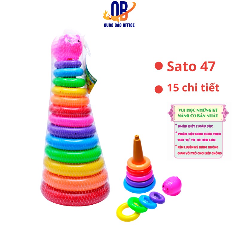 Đồ chơi mầm non - xếp vòng mẫu 1 - Sato 47