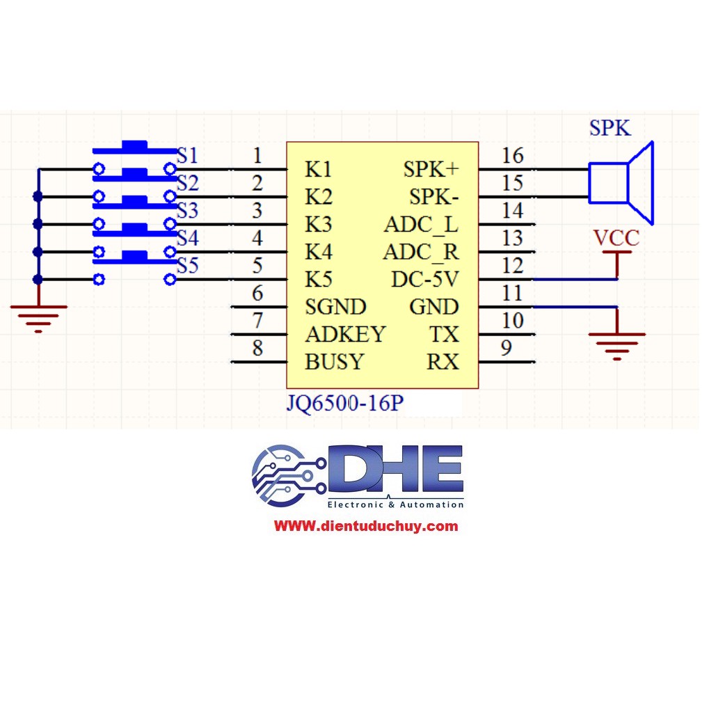 JQ6500 MODULE PHÁT GIỌNG NÓI/ÂM THANH - MP3