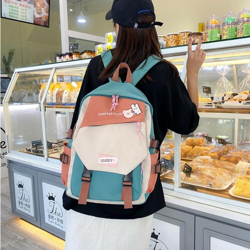 Balo đi học thời trang ulzzang Hàn Quốc cute dễ thương vải Oxford OLUKA STORE BL023