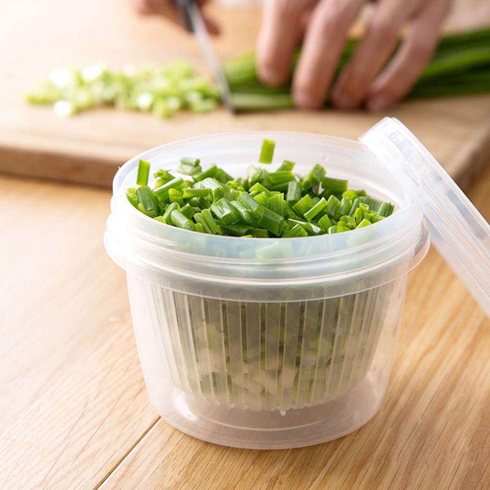 Hộp Đựng Hành Tỏi Gừng Hai Lớp Trong Suốt Thoát Nước Tiện Dụng Cho Nhà Bếp