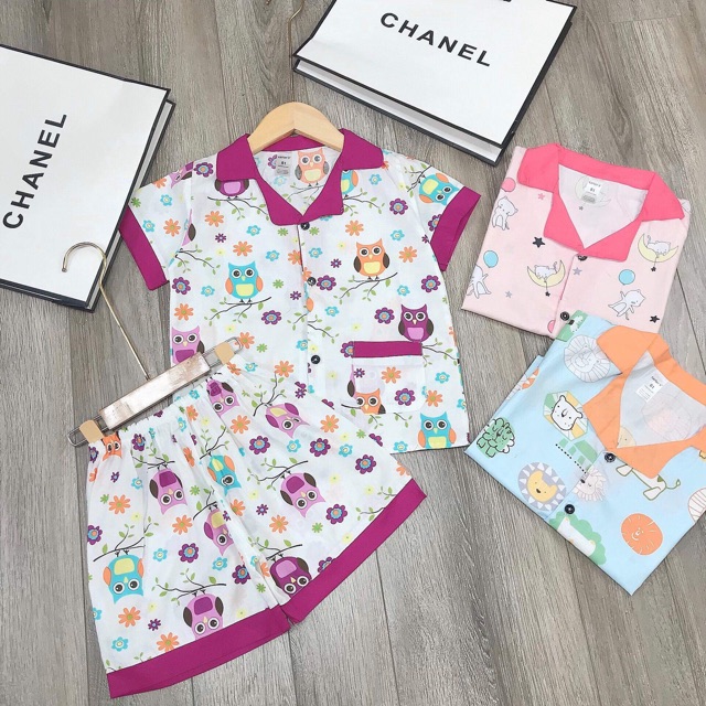 SIZE 22-35kg: Bộ pijama thô Boil mềm mát, kute cho bé trai bé gái - BPTD202