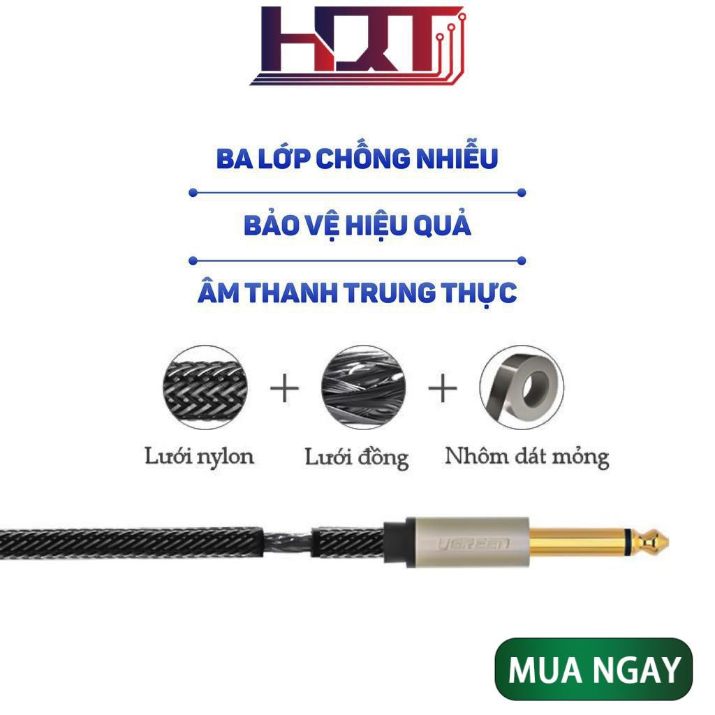 Cáp âm thanh stereo 2 đầu đực chuẩn jack 6.5mm UGREEN AV128