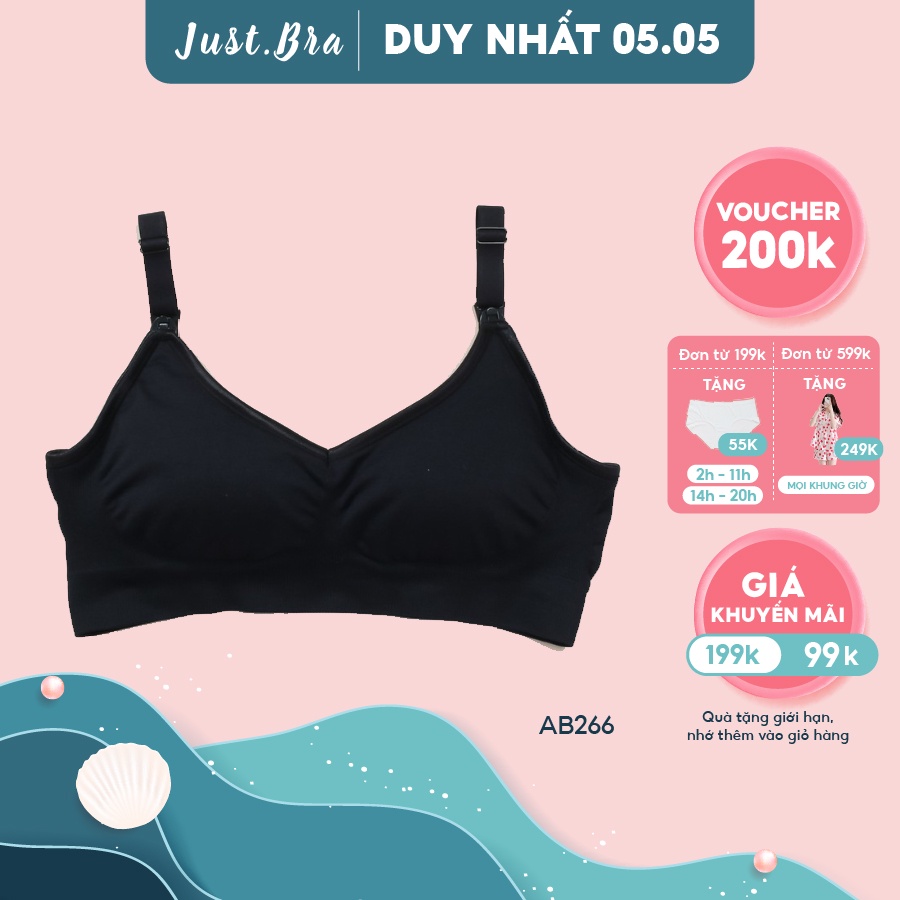 Áo lót bầu và sau sinh cotton pha thun lắp mở linh hoạt mẹ bỉm sữa AB266