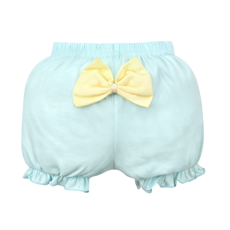 Quần short LUCKY BIG CAT vải cotton đính nơ dễ thương cho bé từ 0 - 4 tuổi