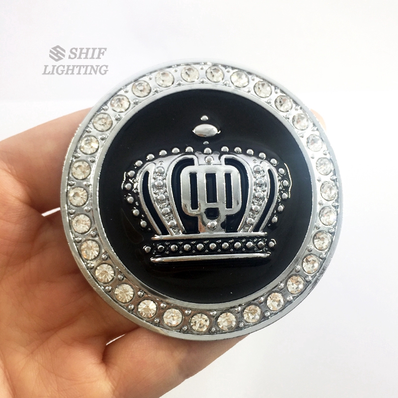 Logo kim loại kiểu vương miện đính đá 3D kiểu sang chảnh trang trí xe hơi