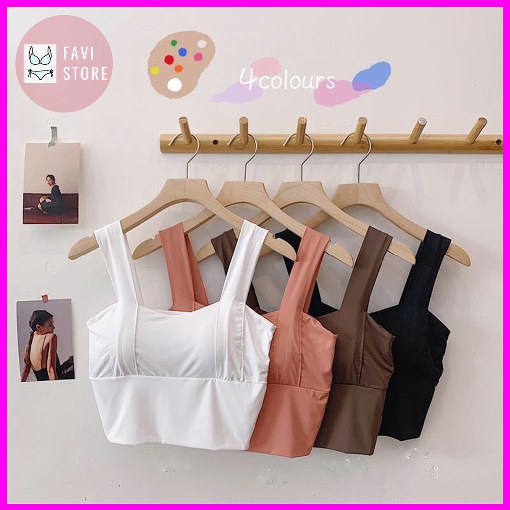 áo bra tập gym, yoga . arobic , chất thun quai to bản dáng croptop - AL010