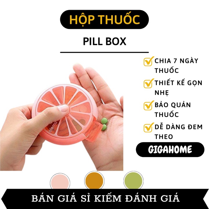 Hộp đựng thuốc 7 ngày GILA HOME học nhỏ bằng nhựa cao cấp với đường kính  9cm * cao 2,2cm