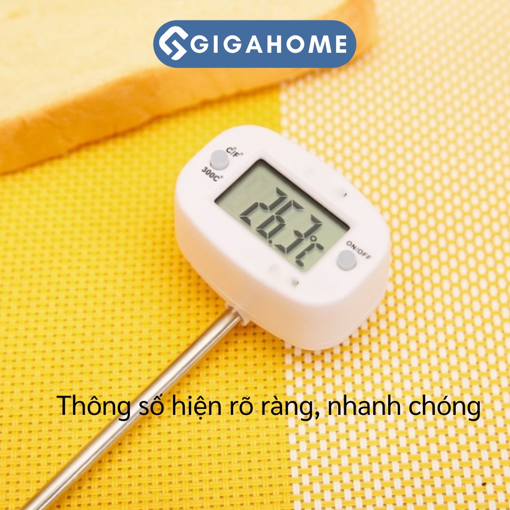 Nhiệt Kế Đo Nhiệt Độ Nước, Thực Phẩm GIGAHOME Hỗ Trợ Màn Hình Hiển Thị 2 Đơn Vị Đo 6791