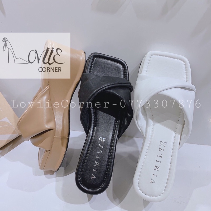 DÉP XUỒNG ULZZANG THỜI TRANG LOVIIE CORNER - DÉP NỮ ĐẾ BÁNH MÌ CAO 5 PHÂN DA MỀM D211014