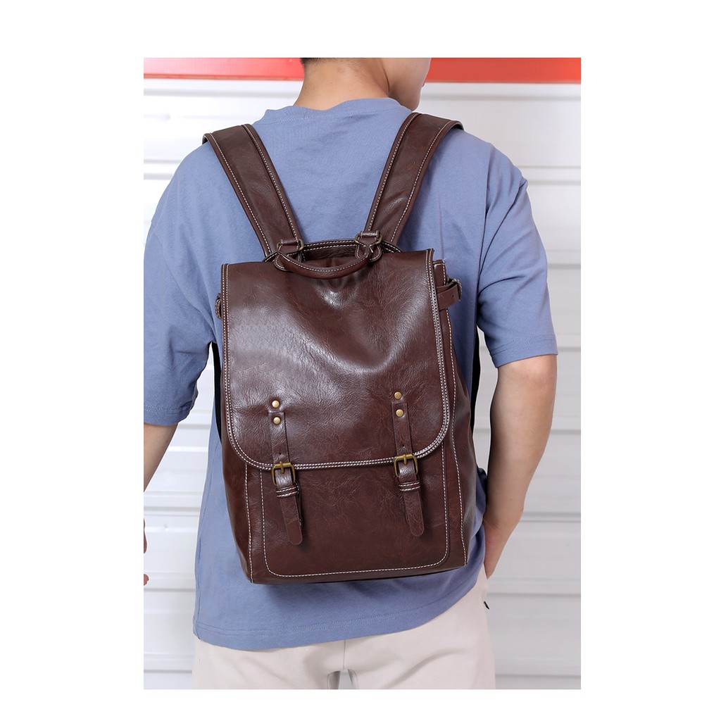 Balo Da Nam Cao Cấp Phong Cách Hàn Quốc Chất Da Cao Cấp, Dày Đẹp