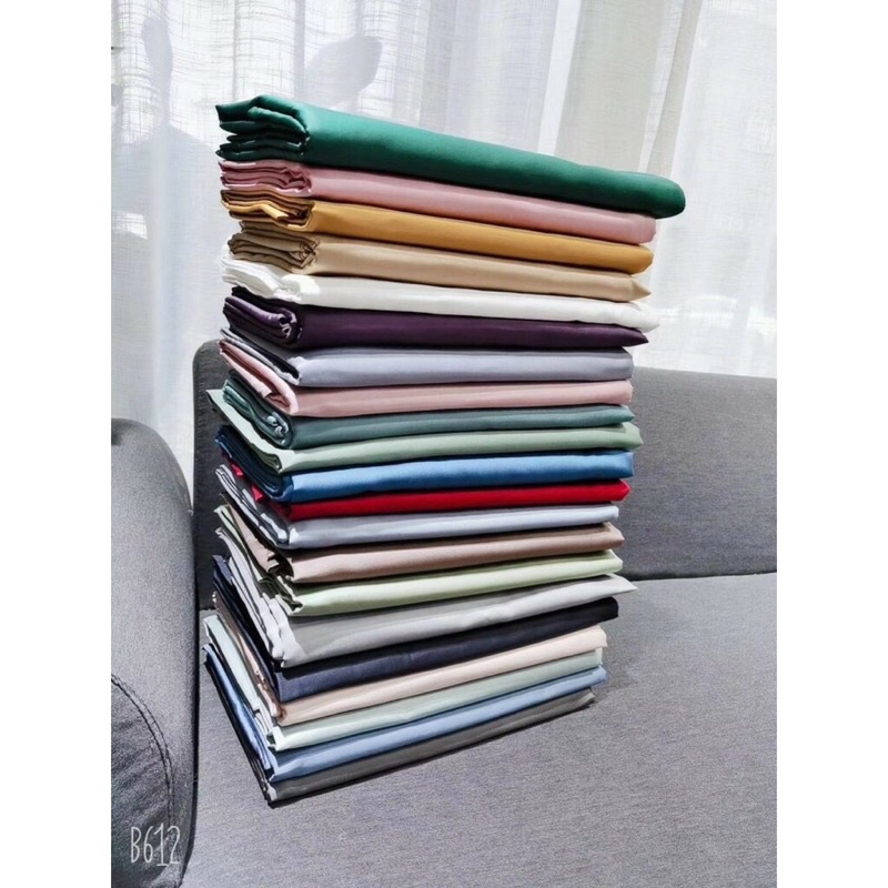 Bộ Ga Giường Kèm Vỏ Gối Cotton Lụa 60s Siêu Mềm Mịn - Bộ 3 Món Gồm Ga Trải Giường Tặng Kèm 2 Vỏ Gối Cotton Lụa