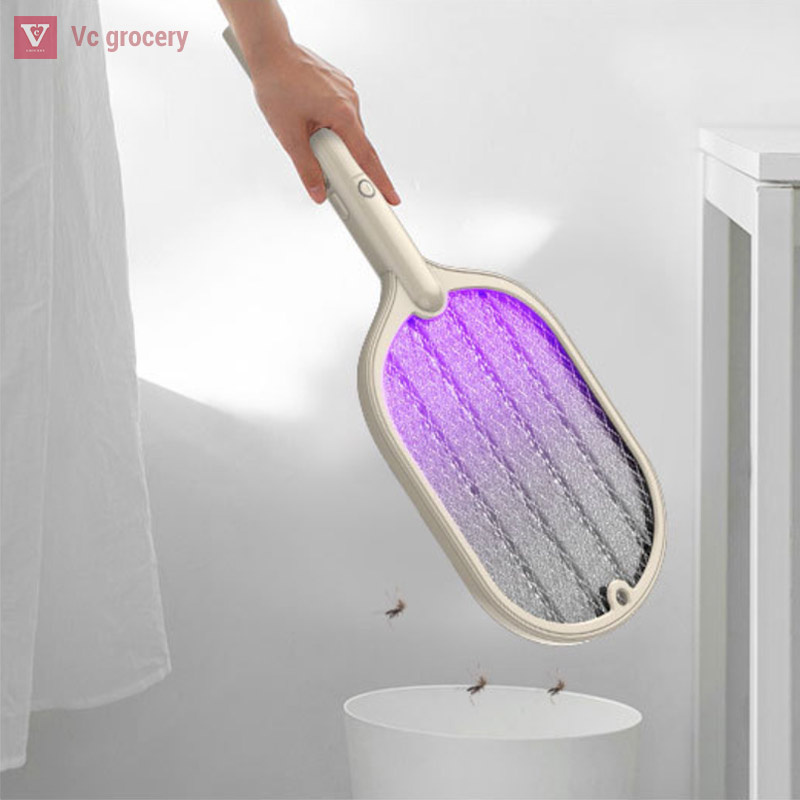 [Voucher]Vợt muỗi tự động kiêm đèn bắt muỗi 2 in 1 tự động sạc tích điện, vợt bắt muỗi thông minh cao cấp để bàn