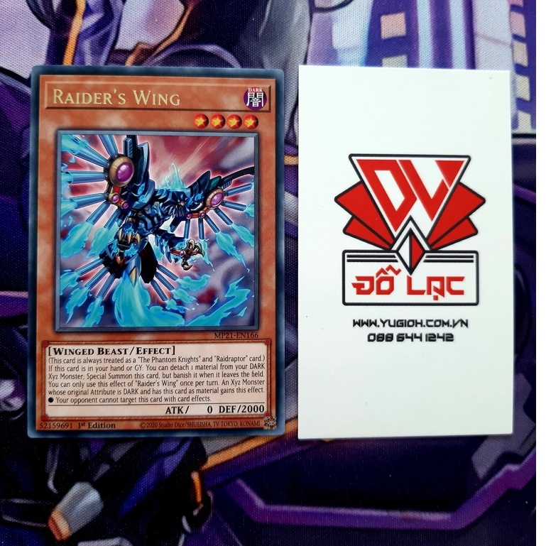 [ ĐẬU PHỘNG ] Thẻ Bài Yugioh TCG Raider's Wing - MP21-EN166 - Rare 1st Edition