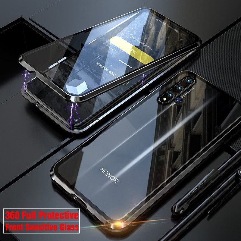 Ốp Lưng Kính Từ Tính Thời Trang Cho Huawei Honor 8x 20 Pro 20i Play 10 Lite View 20 10
