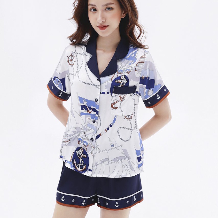 Bộ ngủ satin ZAM Luxury - CDA17 - Áo ngắn tay quần đùi