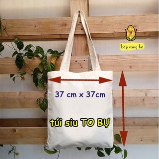 [COMBO 3 TÚI TOTE + TÚI CON ] VẢI CANVAS TRƠN TRẮNG ĐEN