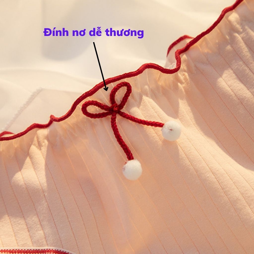 Quần lót nữ cotton ren viền kháng khuẩn khử mùi đính nơ đẹp cute dễ thương DOPICO L399
