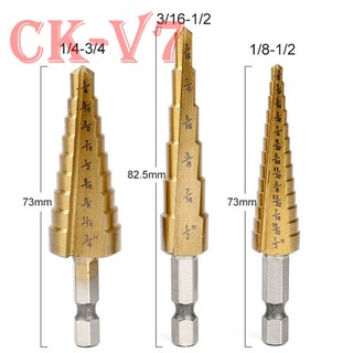 Mũi Khoan Bước Tháp Phủ Titanium 3 Món