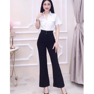 [FREESHIP] Quần suông ống loe 2 cúc