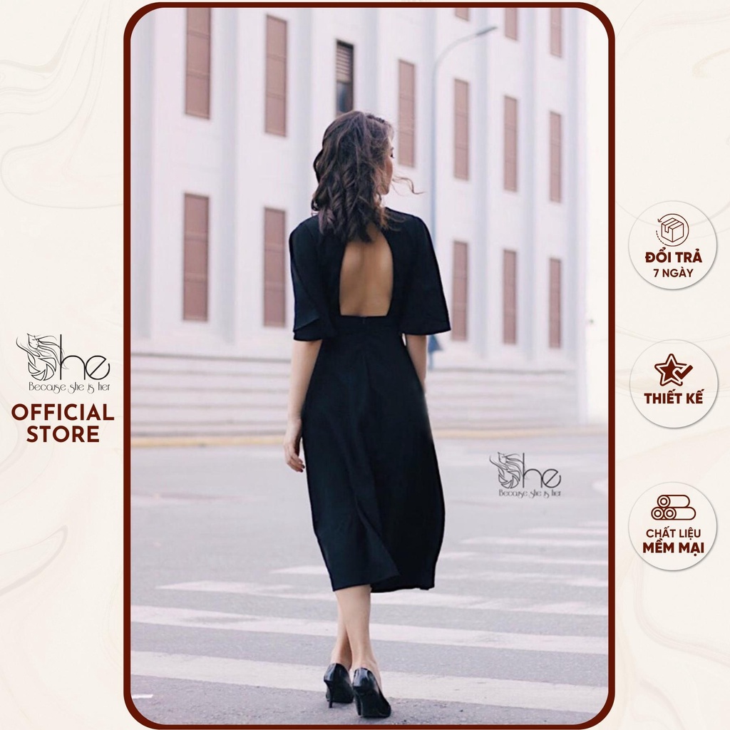 Đầm maxi hở lưng hoa She,váy hoa xẻ tà sẵn mút ngực đi chơi du lịch SDX351