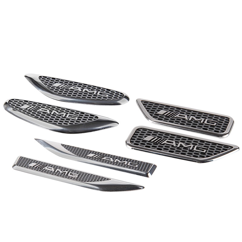 Set phụ kiện logo dán bằng nhôm cho xe Mercedes Benz