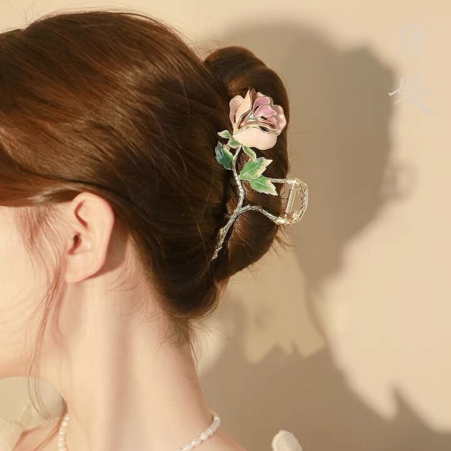 Trâm Cài Tóc Hình Hoa Bằng Kim Loại Đính Ngọc Trai Thanh Lịch Cho Nữ