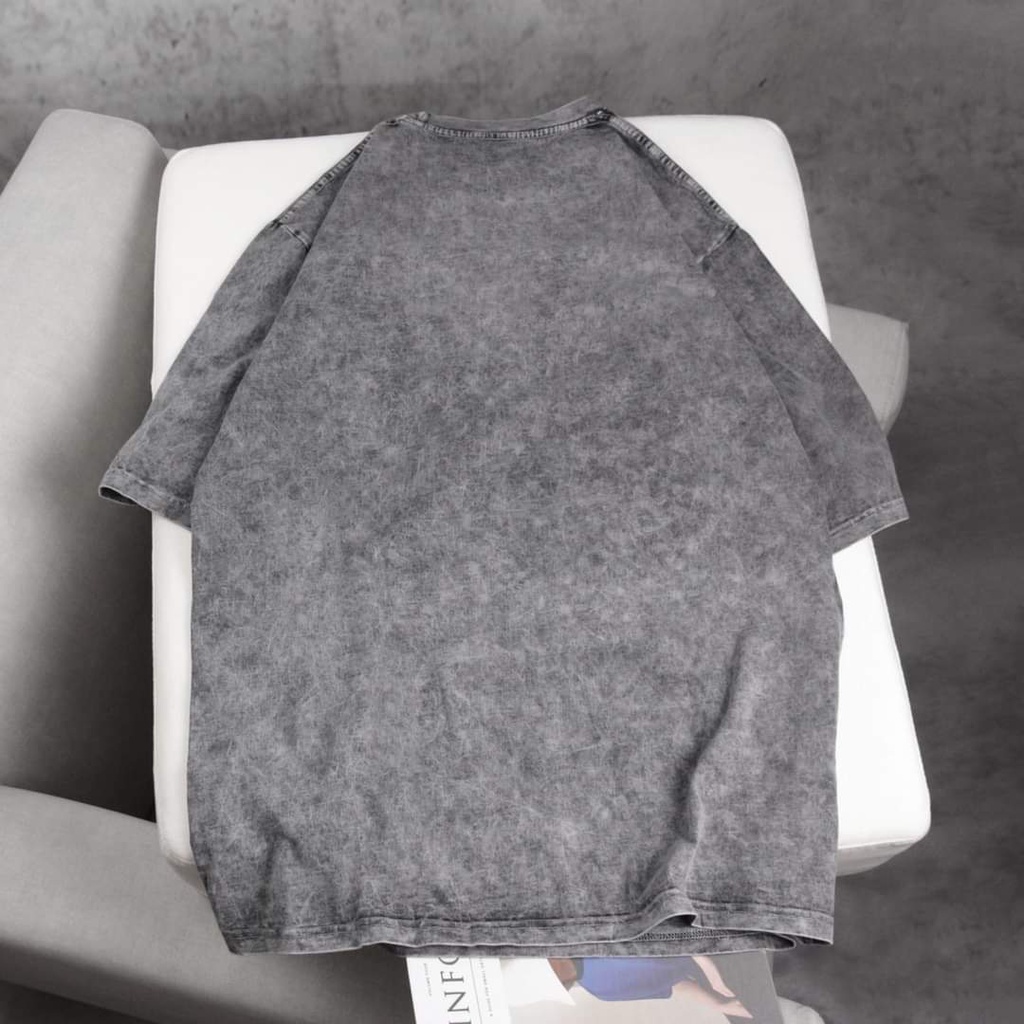 Áo Phông Cổ Tròn Loang Bò In Chữ ESSENTIALL Cao Su, Cotton Siêu Mịn Dày Dặn Thoải Mái Phong Cách AMBITION