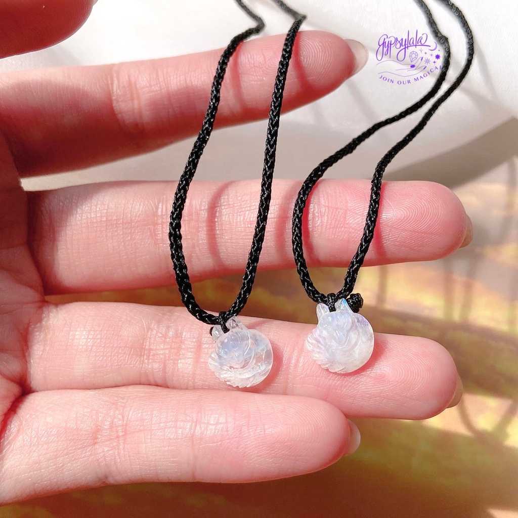 Dây Chuyền Hồ Ly Đá Ánh Trăng Thiên Nhiên Phong Thuỷ Không Kị Mệnh SP003944 Gypsy.lala