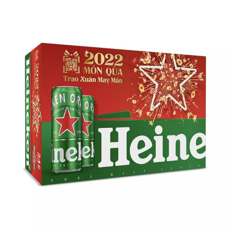 (Q.11) Thùng bia Heineken 24 lon - Bao bì Xuân (hỗ trợ Nowship)