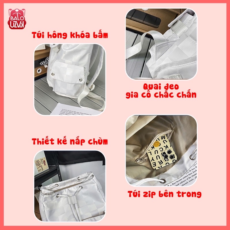Balo nam nữ đi học Ulzzang basic chống nước, cặp sách laptop phong cách Unisex Hàn Quốc dành cho học sinh, sinh viên