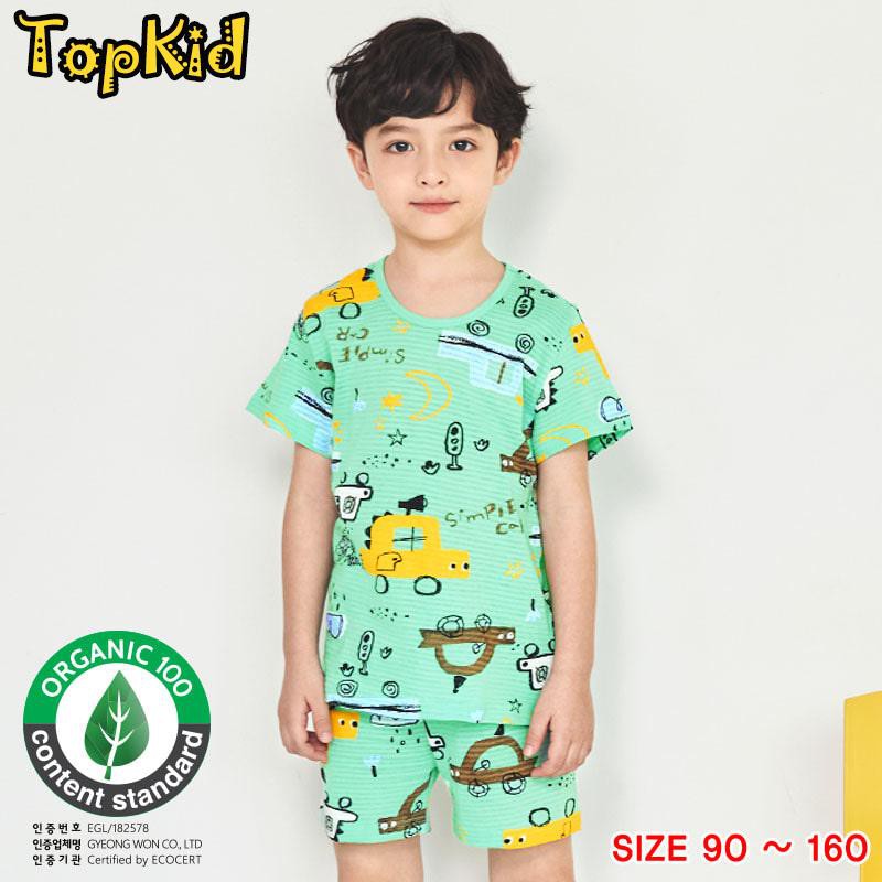 Bộ đồ bé trai simple car -  Unifriend Hàn Quốc - 100% Cotton _ Topkid, đồ bộ, đồ ngủ