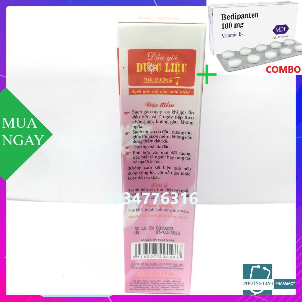 Combo Bedipanten 100mg +  Dầu gội dược liệu Thái Dương 7 tuýp 90g