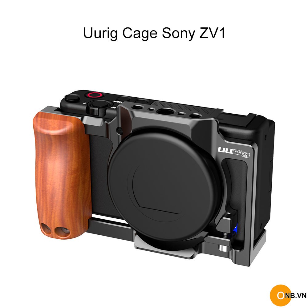 [Mã SKAMA07 giảm 8% đơn 250k]Uurig Cage Sony ZV1 - Khung bảo vệ, quay Vlog kèm báng gỗ