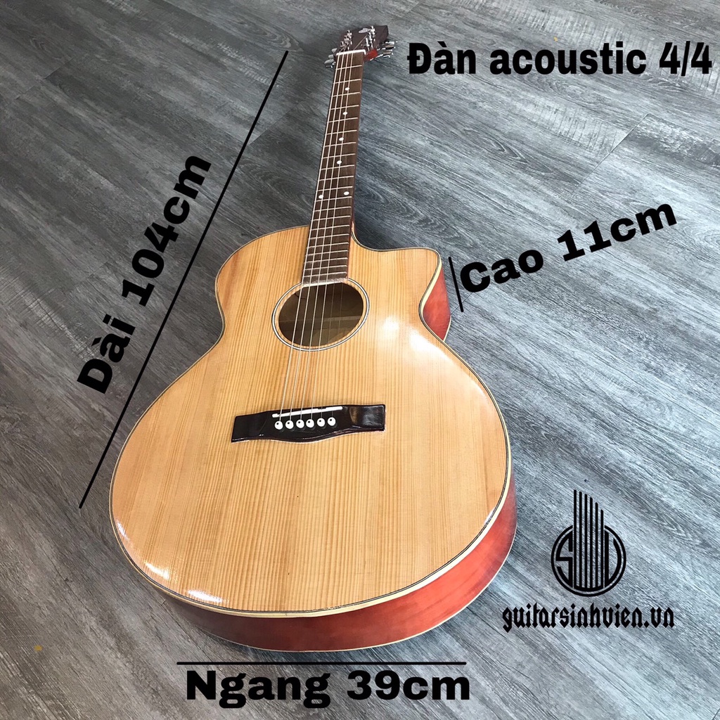 Đàn guitar acoustic size 4/4 - Chuyên tập chơi - Âm vang, có ty chống cong