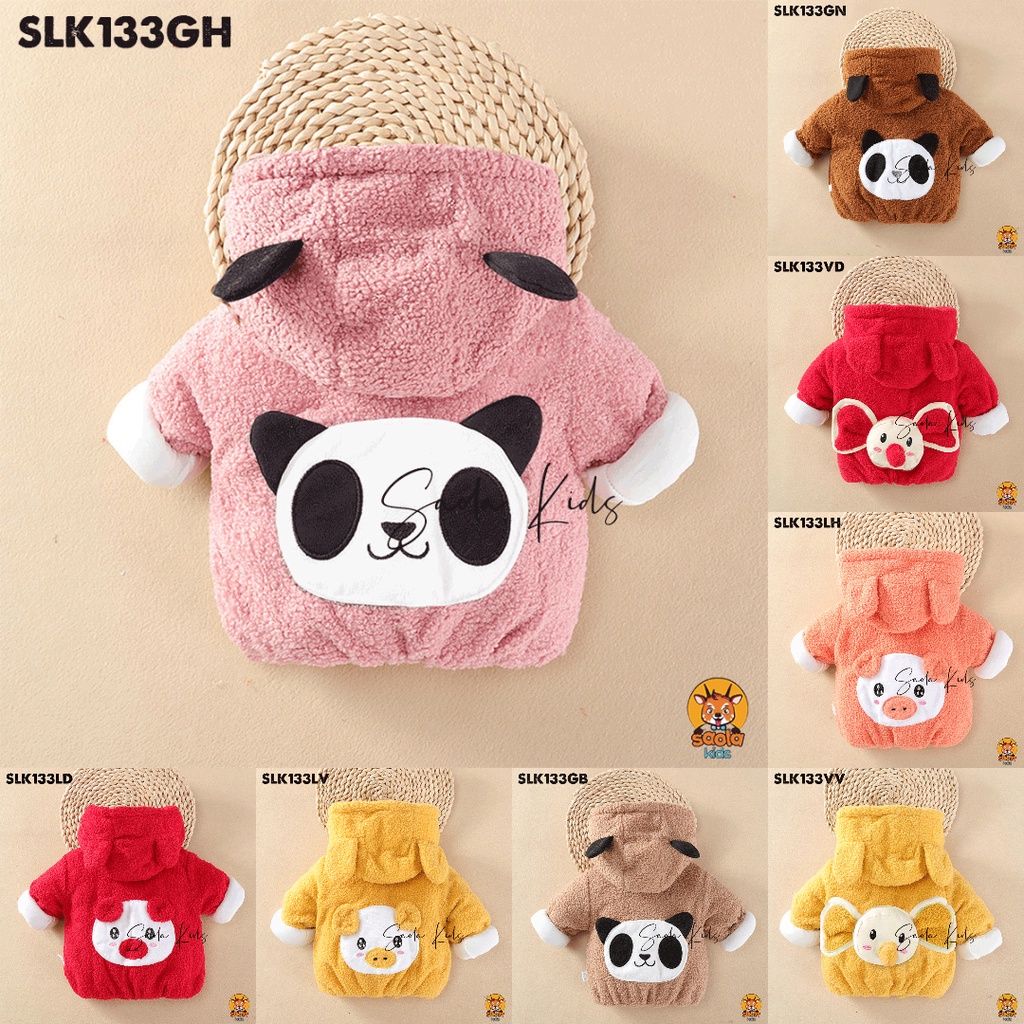 Áo khoác trần bông họa tiết động vật đáng yêu cho bé trai, bé gái nhà Saola Kids - SLK133