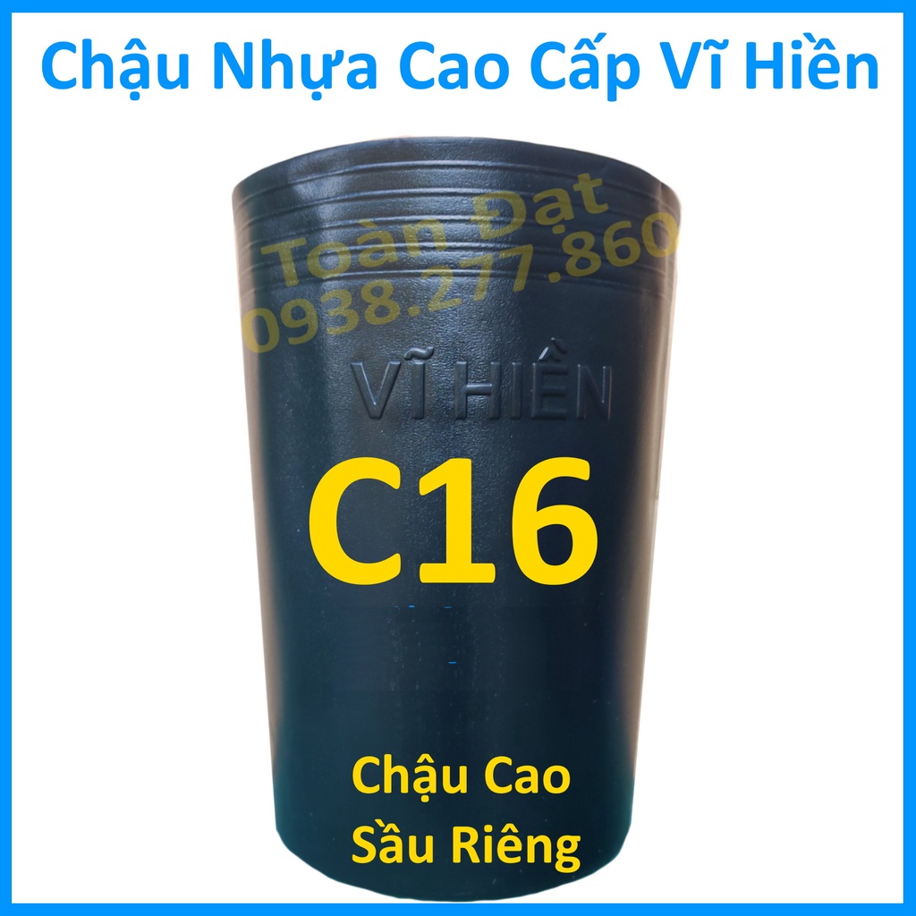 Chậu Nhựa C16 (14X24Cm), Chậu Sầu Riêng Sr16 Hàng Chuẩn Đẹp, Dày Bền