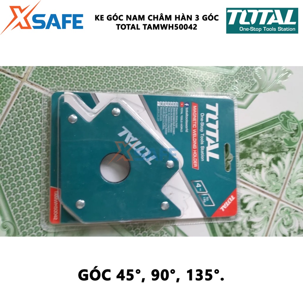 Ke góc nam châm TOTAL TAMWH50042 Ke nam châm hàn 3 góc Lực kéo 50 Lbs, 4 inch, Góc 45 °, 90 °, 135 °, - 30/T