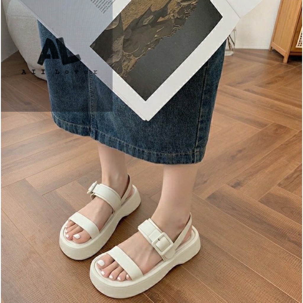 SANDAL NỮ ALI LOVER - GIÀY THỜI TRANG PHONG CÁCH XUỒNG QUAI TRƠN KHÓA VUÔNG ĐẾ BẰNG - AS220902